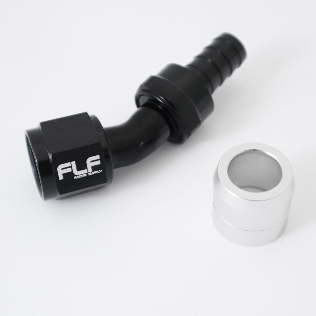 Crimp-On Swivel Hose End (Braided Rubber) - 30 Degree