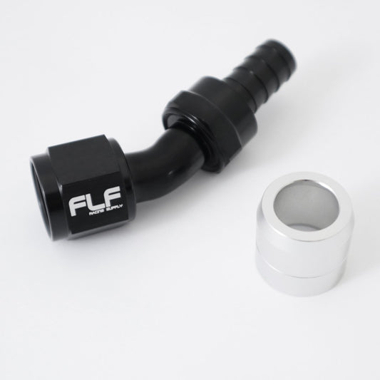 Crimp-On Swivel Hose End (Braided Rubber) - 30 Degree